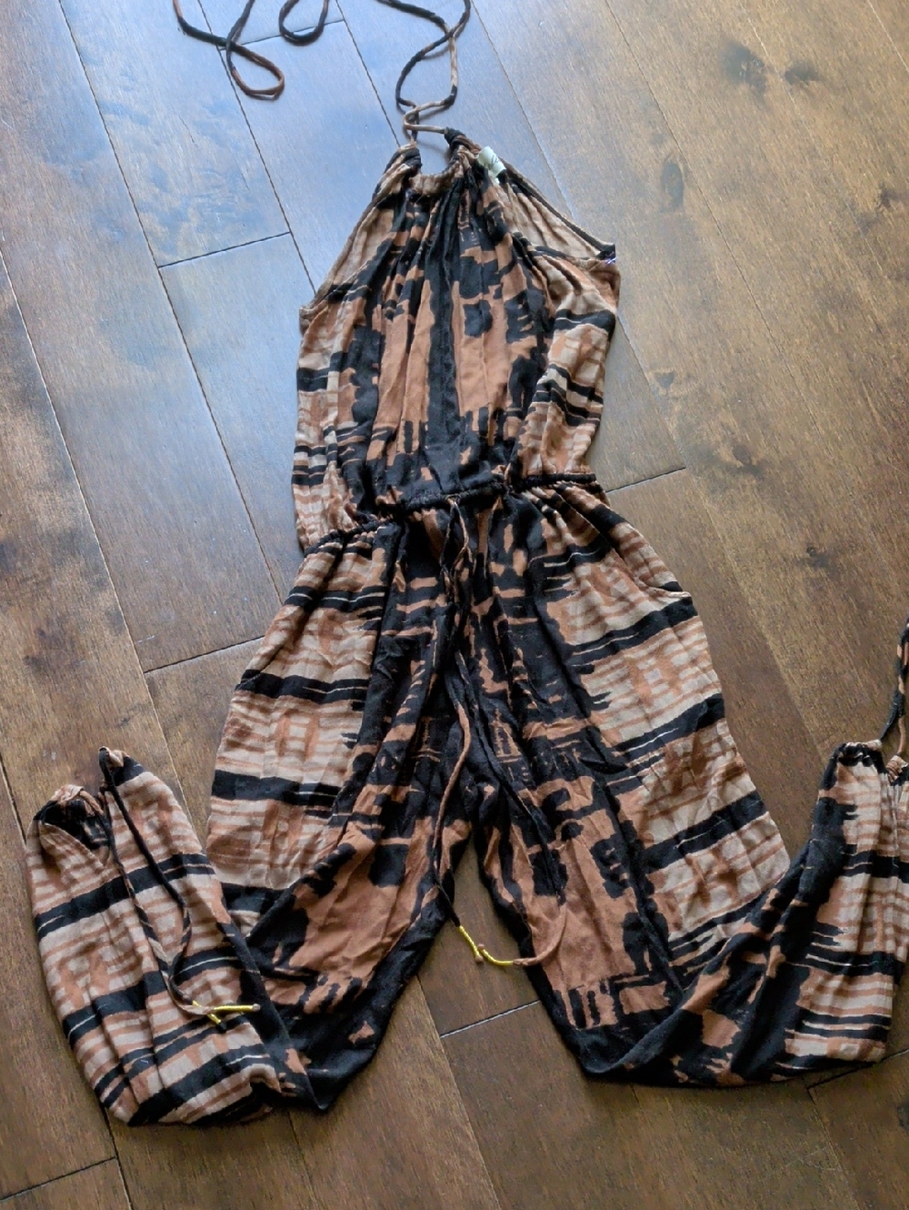Cleobella Brown & Black Halter Jumpsuit